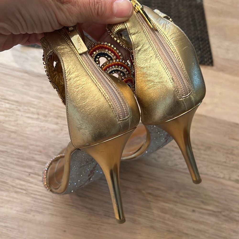Rene Caovilla gorgeous gold and rhinestone heels size 39 - Picture 8 of 9